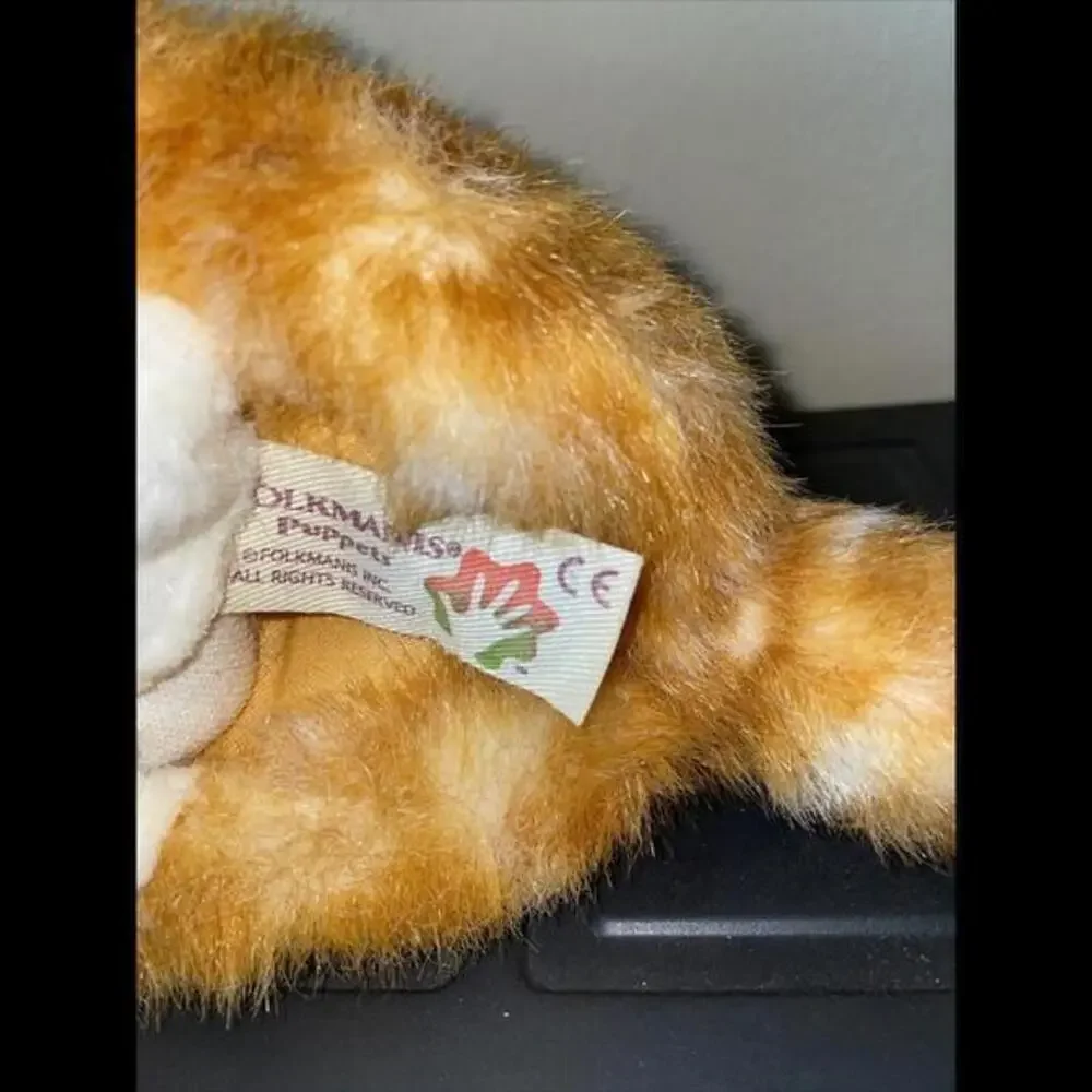 Folkmanis Orange Tabby Kitten Puppet Kitty Cat Soft‎ Cozy Plush